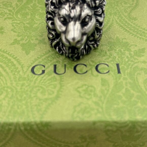 Gucci iconic Lionhead Sterling silver ring made in Italy size 10 - Picture 3 of 7